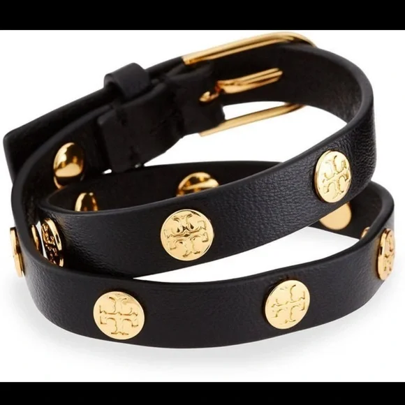 Tory Burch | Jewelry | Tory Burch Black Double Wrap Logo  display picture 1
